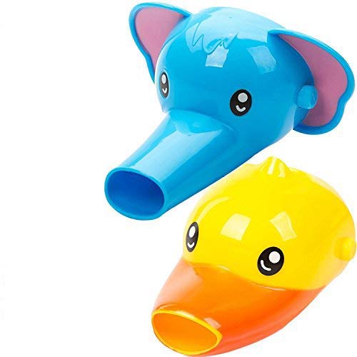 YIQI Extensor de Grifo para niños bebés Niños - Juego de 2 Extensores de Animales para lavamanos del lavamanos de Las Llaves (Elefante + Patos)