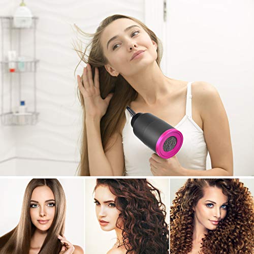 Yiscase Secador Iones, Secador Con 3 Velocidades Calentamiento y Botón Independiente de Frío/Calor, Secador de Pelo Iones con 3 Boquillas de Peinado y Difusor para Peluquerías Salones Familiares