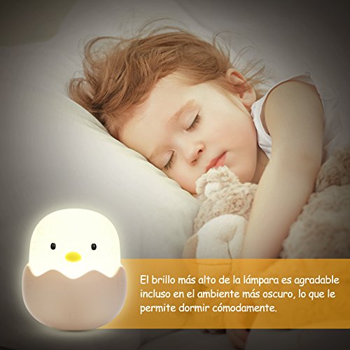 YISSVIC Luz Nocturna Bebé Lámpara Infantil LED Silicona Pollito Recargable Regalo para los Niños Bebés