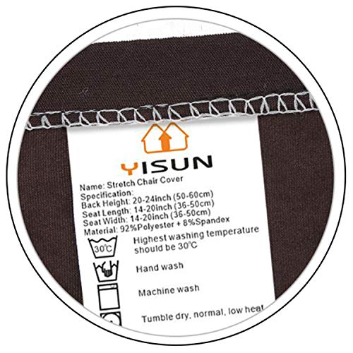 YISUN Fundas de Silla de Comedor en Spandex, Elásticas y Modernas, Extraíbles y Lavables, Fundas de Licra para Sillas Altas 4/6 Piezas Fundas Protectoras para Sillas