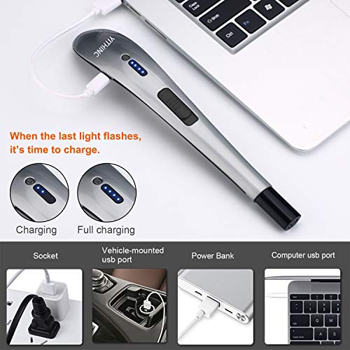 YITHINC Encendedor de Arco Eléctrico, Encendedor de Velas sin Llama Resistir el Viento,Carga USB, para para Barbacoa Camping sin Chispa y Olor