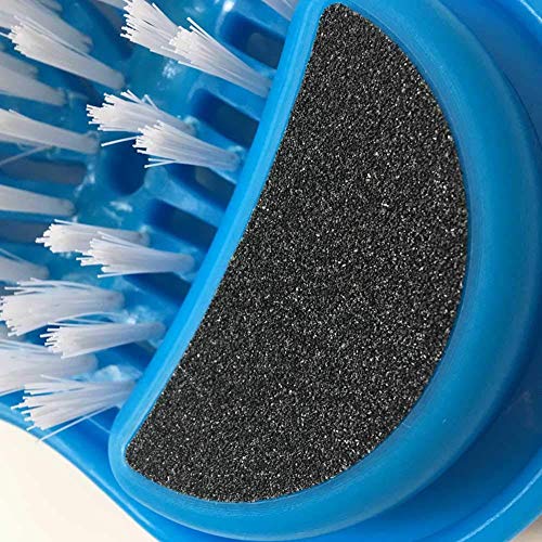Yiyu Cepillo de Zapatos de Ducha, Ducha Sandalia Cepillo masajeador de pies, Cepillo de Limpieza baño de pies Flip-Flop de reflexología podal x (Color : Blue)