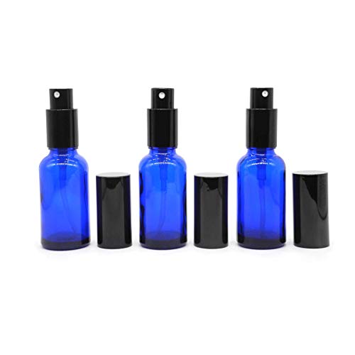 Yizhao Azul Pulverizador Cristal 30ml, Glass Spray Bottles con [Atomizador],para Aceites Esenciales, Mezclas de Aromaterapia, Perfumes, Masajes, Líquidos Químicos, Farmacéutico– 12Pcs