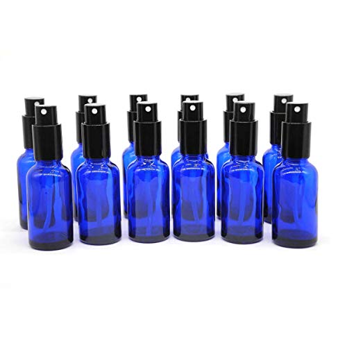Yizhao Azul Pulverizador Cristal 30ml, Glass Spray Bottles con [Atomizador],para Aceites Esenciales, Mezclas de Aromaterapia, Perfumes, Masajes, Líquidos Químicos, Farmacéutico– 12Pcs