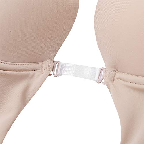 YiZYiF Sujetador Básico Body sin Espalda Mujer Sujetador Invisible Body Espalda al Aire Sostén Escote Profundo Lencería para Vestido Boda Fiesta Ceremonia Beige A 32A,32B,32C,34A