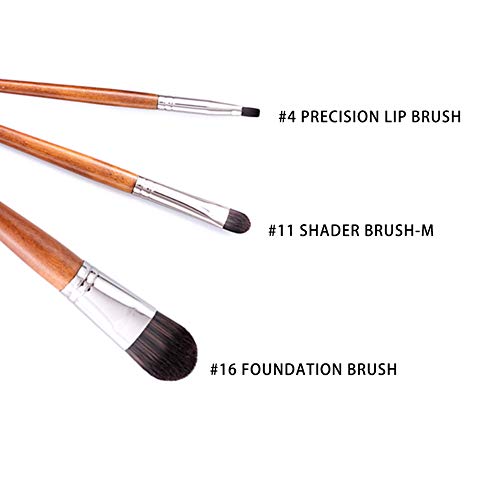 YKULEW, brocha de maquillaje Kabuki grande, brocha para polvos sueltos, mango de madera, base, bronceador, rubor, brocha para la cara para mujeres, cosméticos