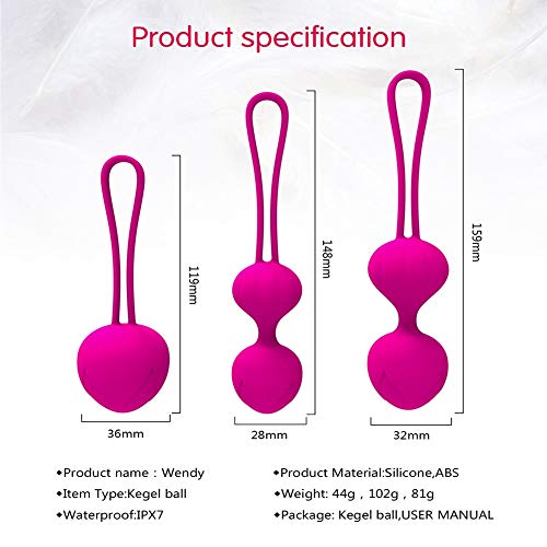 YL Kegel Pelota de Ejercicios para Mujeres, Silicona, Peso Rosado, Kegels Trainer Set Kit