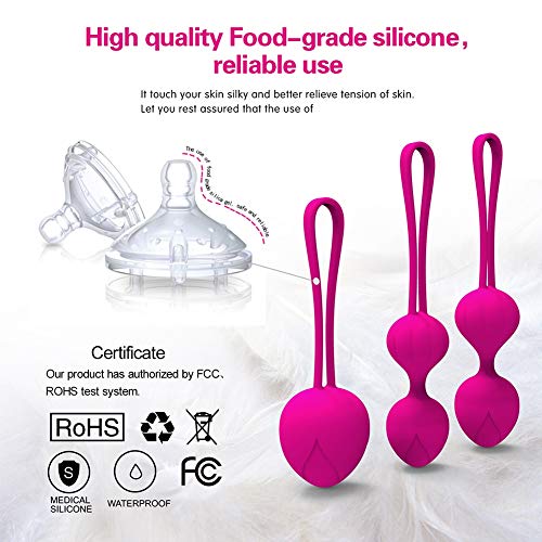 YL Kegel Pelota de Ejercicios para Mujeres, Silicona, Peso Rosado, Kegels Trainer Set Kit