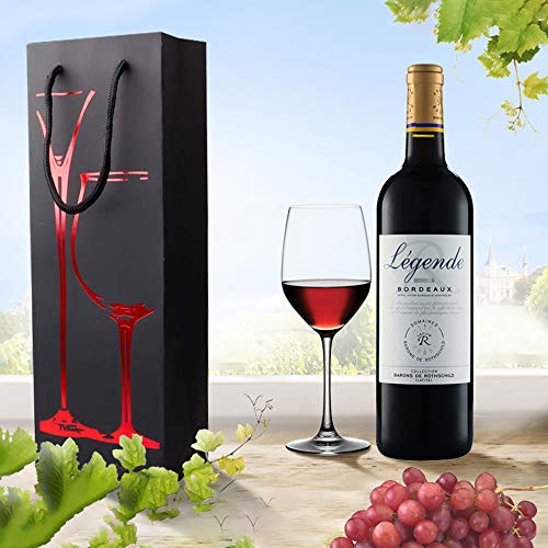 YLX Bolsas de Vino, Elegante y Con Estilo Bolsas de Regalo Botella Vino para Vino, Prosecco y Champán, 4.8x3.1x13.9in(8 Pack)