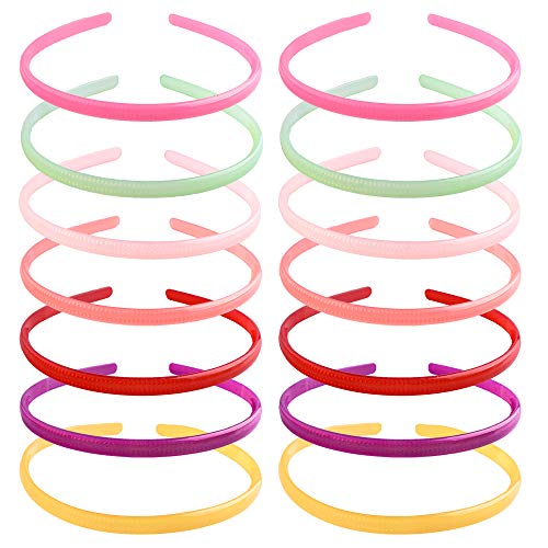 YMHPRIDE, diadema para mujeres y niñas, 14 piezas, diadema de plástico caramelo para niñas, mujeres, diadema antideslizante, accesorios para el cabello a la moda