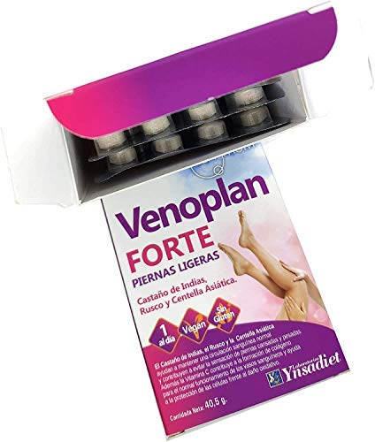 YNSADIET VENOPLAN FORTE 30 Comprimidos, Castaño de Indias + Rusco + Centella Asiatica + Vitamina C, Mejora La Circulación Para Unas Piernas Ligeras, Contra Las Varices - 1 Comprimido Al Día