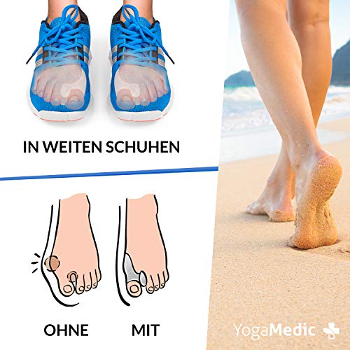 YogaMedic Hallux Valgus Corrector de Juanetes Transparente [6x] - Separador silicon de dedos - 0% BPA - Talla universal