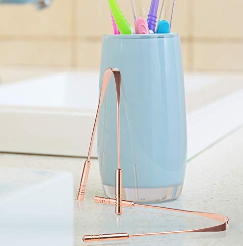 YogaMedic Limpiador de Lengua de cobre [2x] - 100% cobre, naturalmente Anti-Microbiano para combatir el mal aliento - Raspador de lengua - tongue scraper