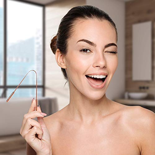 YogaMedic Limpiador de Lengua de cobre [2x] - 100% cobre, naturalmente Anti-Microbiano para combatir el mal aliento - Raspador de lengua - tongue scraper