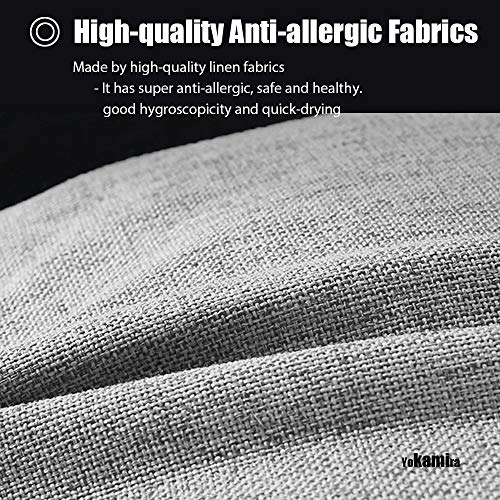 yokamira Funda Almohada de Lino, Juego de 2 Funda de Almohada Decorativa para Sala de Estar Sofás Dormitorio Camas Coche, 30X50cm, Gris