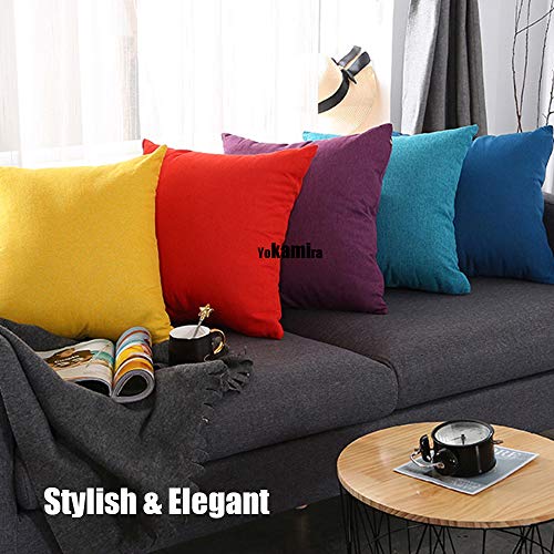 yokamira Funda Almohada de Lino, Juego de 2 Funda de Almohada Decorativa para Sala de Estar Sofás Dormitorio Camas Coche, 30X50cm, Gris