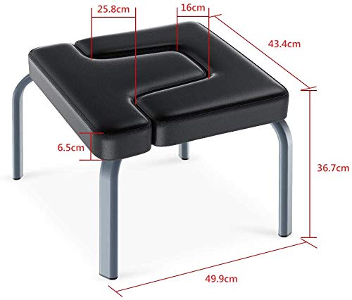 YOLEO Banco Yoga, Silla de Inversión de Yoga, Banco Soporte para la Cabeza, Taburete de Yoga para la Familia, Carga Máxima 150 kg, 49.9 * 36.7 * 43.4 cm, Negro