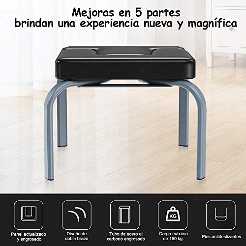 YOLEO Banco Yoga, Silla de Inversión de Yoga, Banco Soporte para la Cabeza, Taburete de Yoga para la Familia, Carga Máxima 150 kg, 49.9 * 36.7 * 43.4 cm, Negro
