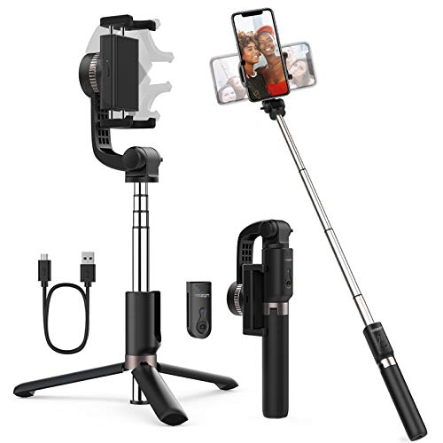 Yoozon Palo Selfie Eje estabilizador, Trípode de Teléfono antivibración para iPhone/Samsung/Huawei/Xiaomi y más, 360° Gimbal rotable stabilizer para Video de Calidad, Selfies, Videollamada, Youtube
