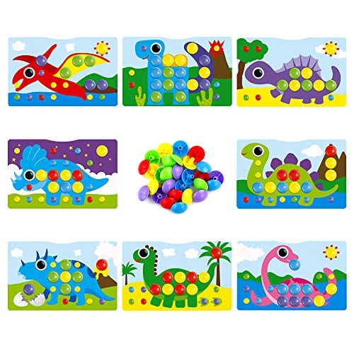 yoptote 224 PCS Juguetes Montessori Puzzles 3D Mosaicos Infantiles Manualidades Niños Dinosaurios Juguetes Educativos Bloques Construccion Herramientas Niños 3 4 5 6 Años