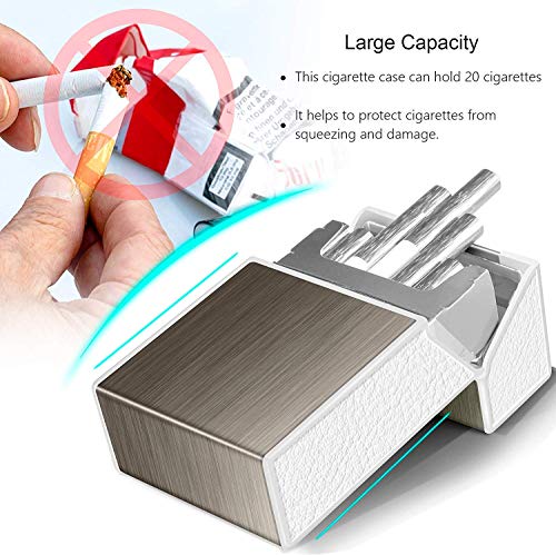 Yosemy Caja de Cigarrillo con Mechero Cigarette Case de Aluminio USB Recargable Caja Cigarrillo con Encendedor Pitilleras para Mujer y Hombre