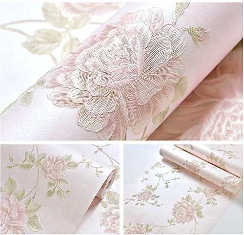 Yosot Flor Americana Papel Tapiz No Tejidas Cálido Dormitorio Estudio Habitación De Matrimonio Sala De Televisión El Papel Tapiz De Pared De Fondo. Luz Rosa