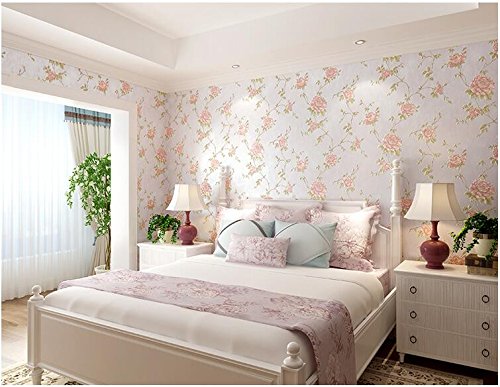 Yosot Flor Americana Papel Tapiz No Tejidas Cálido Dormitorio Estudio Habitación De Matrimonio Sala De Televisión El Papel Tapiz De Pared De Fondo. Luz Rosa