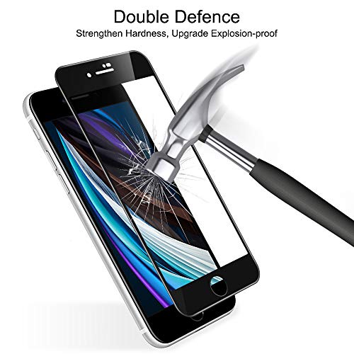 yotame Protector Pantalla para iPhone SE 2020, [2 Piezas] Cobertura Completa Cristal Templado iPhone 8/7 [Marco instalación fácil] [9H Dureza] [Anti-arañazos] Vidrio Templado 8/7 / SE 2020-4,7"