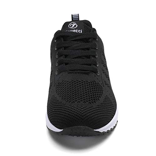 Youecci Zapatillas de Deportivos de Running para Mujer Deportivo de Exterior Interior Gimnasia Ligero Sneakers Fitness Atlético Caminar Zapatos Transpirable Negro 38 EU