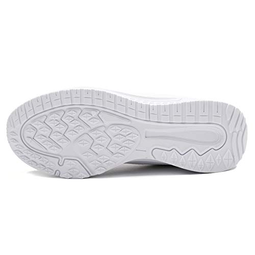 Youecci Zapatillas de Deportivos de Running para Mujer Deportivo de Exterior Interior Gimnasia Ligero Sneakers Fitness Atlético Caminar Zapatos Transpirable Blanco 41 EU