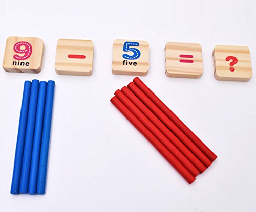 Youkara Ayudas de La Enseñanza de Las Matemáticas de Los Niños Caja de Hierro Que Cuentan Las Barras+27 Bloques de Construcción de La Transferencia Térmica de Boble Cara +52 Barras Aritméticas