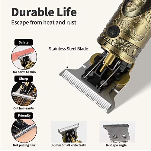 YOUKUKE Recortadora Eléctrica para Hombres, Profesional Recortadora para Barba Y Pelo con Aceite de Peluquería Y Pantalla LCD, Máquina Cortapelo con 3 Peines Guía para Pelo, Facial Y Cabeza