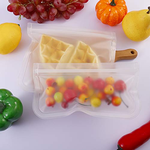 You&Lemon 10 Piezas de Bolsas de Almacenamiento de Alimentos Reutilizables Hecho de PEVA Ecológico para Almacenar Almuerzo/Verduras/Frutas/Bocadillo/Viajes