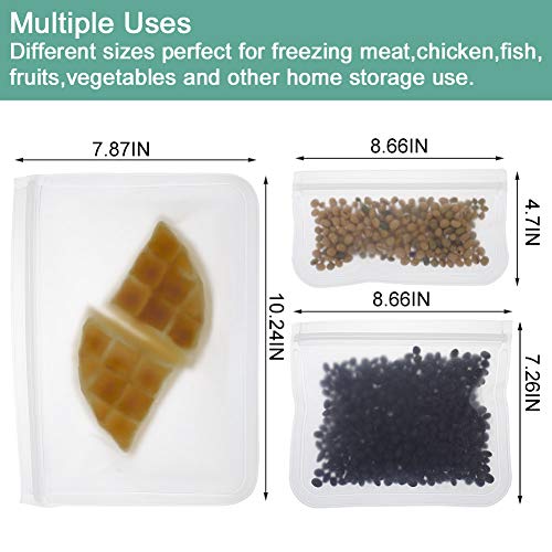 You&Lemon 10 Piezas de Bolsas de Almacenamiento de Alimentos Reutilizables Hecho de PEVA Ecológico para Almacenar Almuerzo/Verduras/Frutas/Bocadillo/Viajes