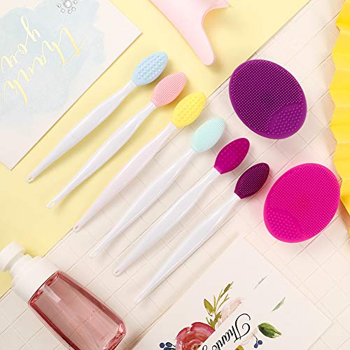 You&Lemon 6 Piezas Pinceles de Labios Exfoliante de Silicona Limpieza Facial Exfoliantes de Labios de Doble Cara 2 Cepillos Exfoliante de Fregado Facial Cepillos