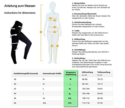 your+ Leggings de mujer - Leggings de vientre con cintura alta - Shapewear (XL)