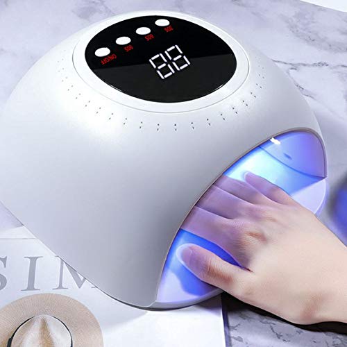 Yoyika Secador de Uñas Profesional, Lámpara LED/UV 60W con 4 Temporizadores(30s, 60s, 90s, 99s) y Sensor Automático para Esmalte de Uñas de Gel, Lámpara de Secado Rápido para Manicura/Pedicura