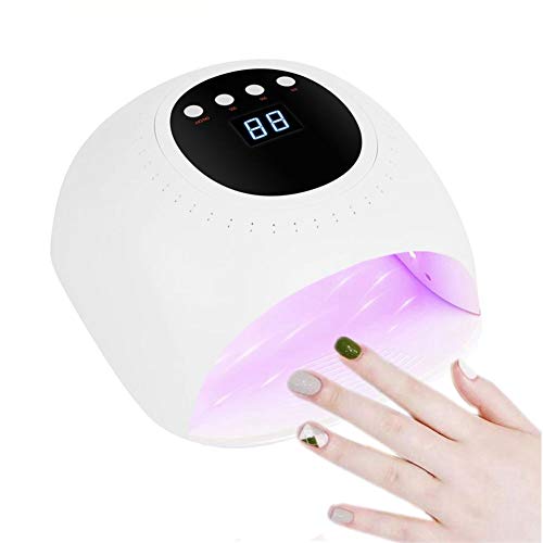 Yoyika Secador de Uñas Profesional, Lámpara LED/UV 60W con 4 Temporizadores(30s, 60s, 90s, 99s) y Sensor Automático para Esmalte de Uñas de Gel, Lámpara de Secado Rápido para Manicura/Pedicura