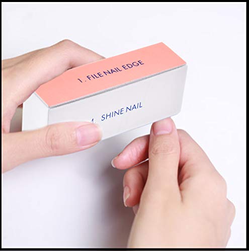 YQ 10 Piezas Lima de Uñas,Bloque Pulidor Lima Uñas Gel Lima de Uñas Profesional de 4 Caras（Un Bloque de Uñas en 4 Colores）
