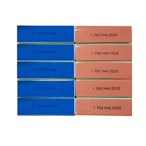 YQ 10 Piezas Lima de Uñas,Bloque Pulidor Lima Uñas Gel Lima de Uñas Profesional de 4 Caras（Un Bloque de Uñas en 4 Colores）