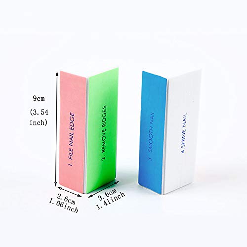 YQ 10 Piezas Lima de Uñas,Bloque Pulidor Lima Uñas Gel Lima de Uñas Profesional de 4 Caras（Un Bloque de Uñas en 4 Colores）