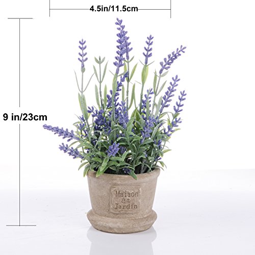 YQing 2 Piezas Lavender Maceta Artificial - Artificiales Plastico Maceta Decorativas Artificiales Plantas Falsas con Macetas Faux macetas de Flores Falsas para la decoración de la Oficina en el hogar