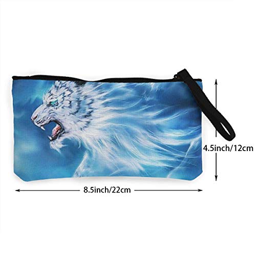 Yuanmeiju Monedero Unisex de Lona para Mujer, Tigre Blanco, Cartera con Tarjetero Lindo
