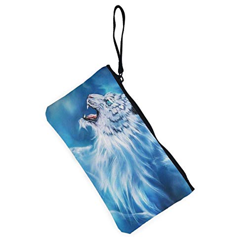 Yuanmeiju Monedero Unisex de Lona para Mujer, Tigre Blanco, Cartera con Tarjetero Lindo