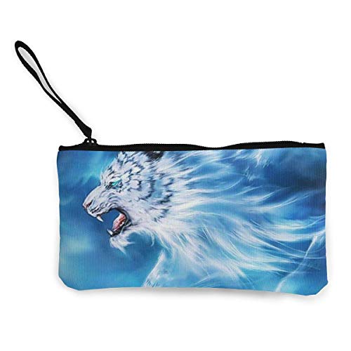 Yuanmeiju Monedero Unisex de Lona para Mujer, Tigre Blanco, Cartera con Tarjetero Lindo