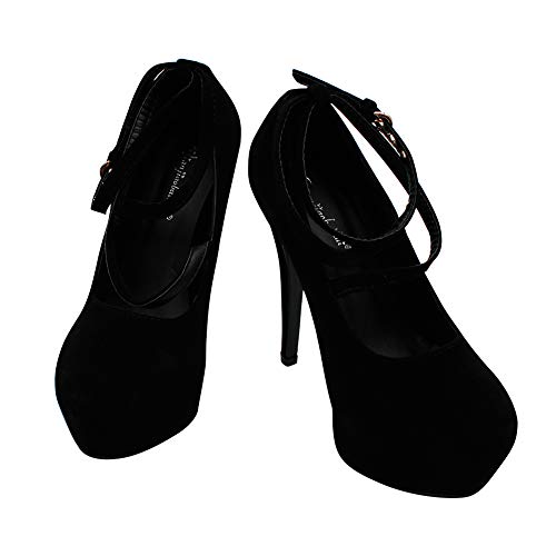 Yudesun Mujer Zapatos de tacón Plataforma - Mujer Tacón de Aguja 14cm Zapatos de Vestir Fiesta Club Tacón Alto Moda Sexy Delgado Atado al Tobillo Sandalias