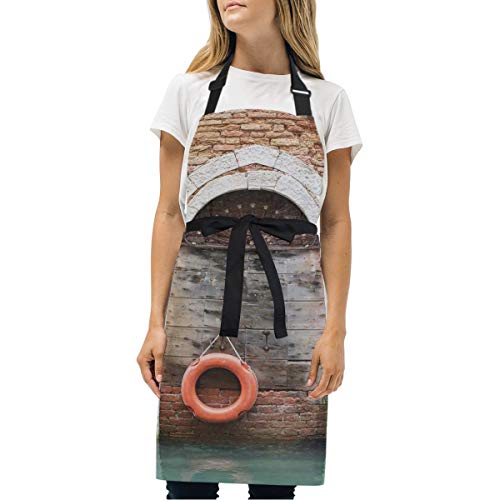 YUDILINSA Delantal Personalizado, nuevos Delantales creativos Delantal de Calidad Profesional,Impresión histórica Italiana de la Puerta de Venecia