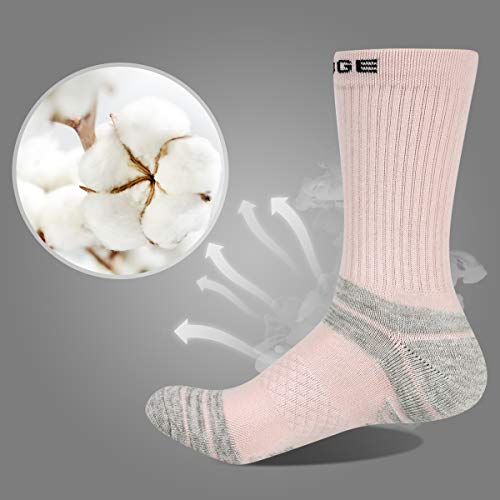 YUEDGE 5 Pares Mujer Senderismo Calcetines para Trekking Camping Ciclismo Tenis y Otros Deportes, Transpirable (L)