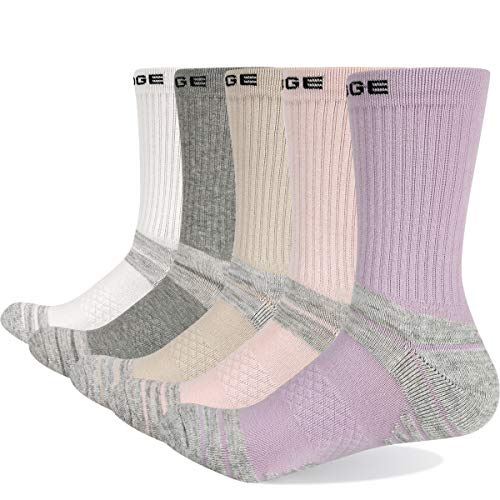 YUEDGE 5 Pares Mujer Senderismo Calcetines para Trekking Camping Ciclismo Tenis y Otros Deportes, Transpirable (L)