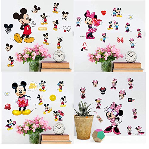 YUESEN Pegatinas Infantiles Pared Minnie Pegatinas Decorativas Pared mickey Mouse Stickers Pared Mickey Dormitorio Calcomanias para dormitorio de bebé y niños